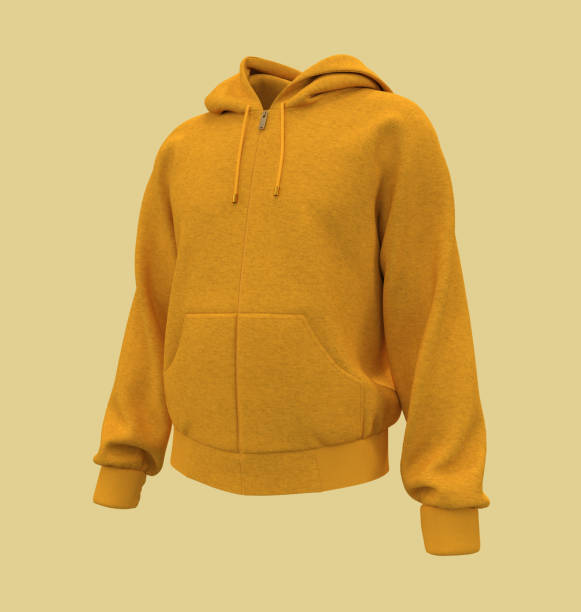 istock Blank hooded sweatshirt  mockup with zipper in front view 1305795175