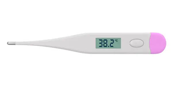 Photo of thermometer on white background. Isolated 3D illustration