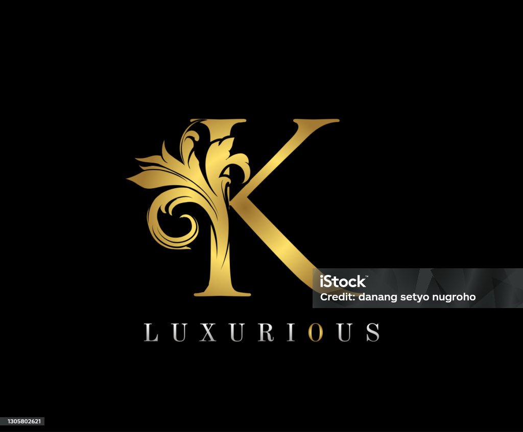 Classic Golden K Letter Icon Design Stock Illustration - Download ...