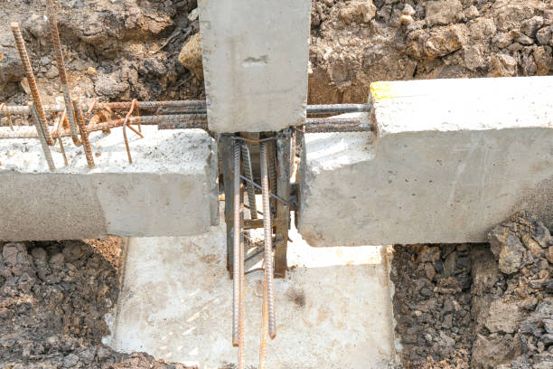 istock cleanng foundation pillar for making joint concrete for reinforce structure out door site. No people 1305805622