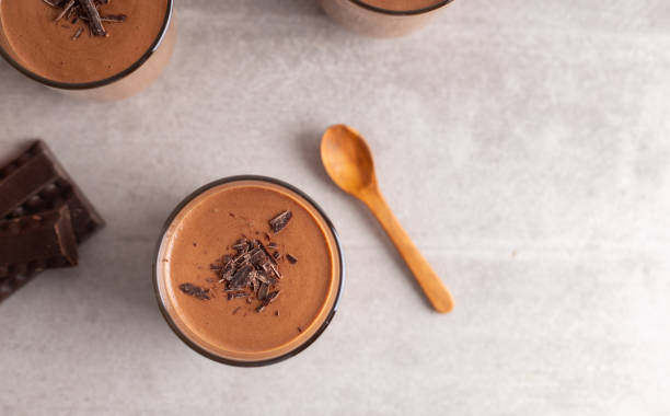 istock Homemade dessert chocolate mousse. 1305807016