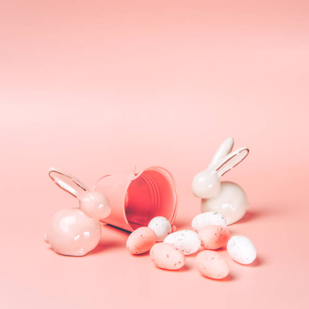 istock Creative photo of easter eggs on colorful background. 1305808133