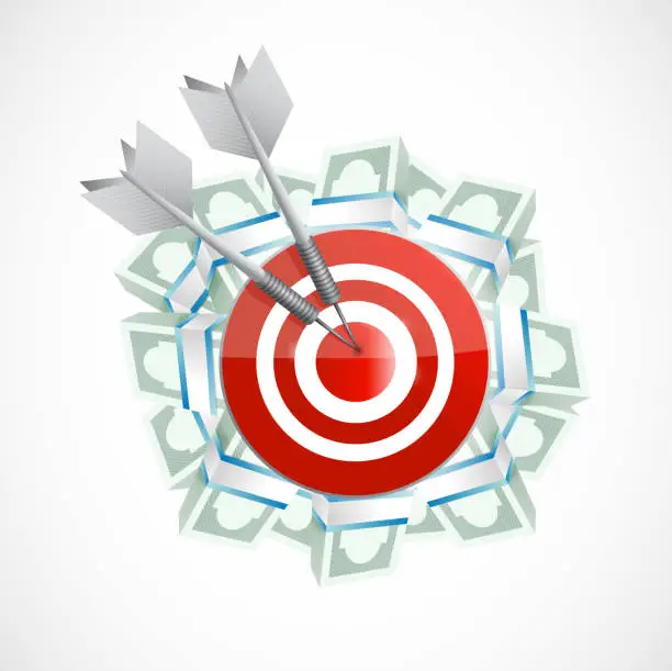 Vector illustration of Money target illustration design