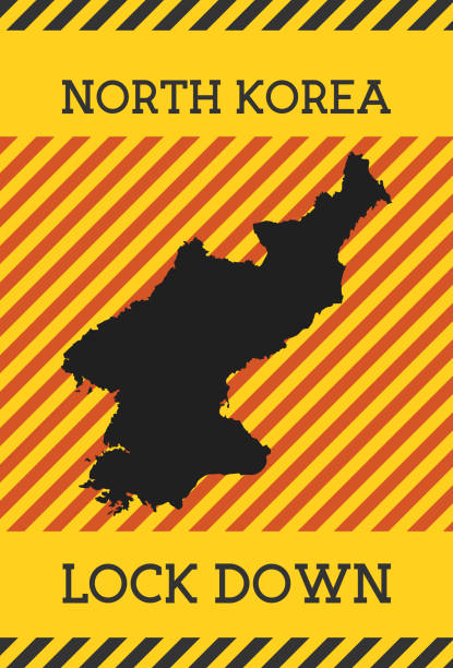 ilustrações de stock, clip art, desenhos animados e ícones de north korea lock down sign. - democratic peoples republic of north korea