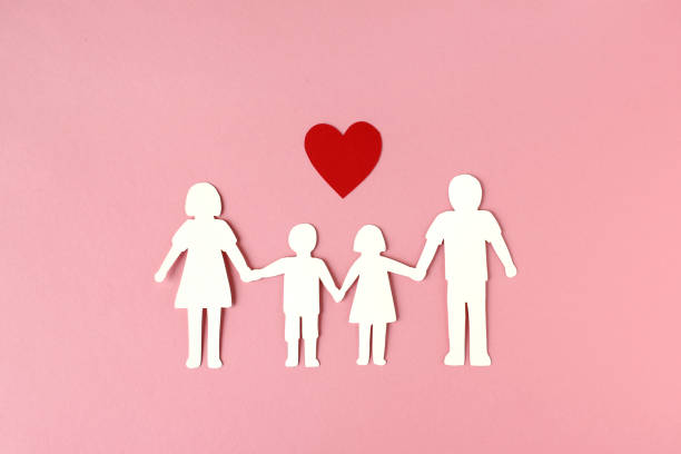 istock Happy paper chain family 1305815181