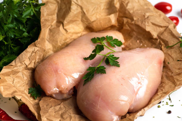 istock Raw uncooked chicken legsbreasts with cooking ingredients 1305817245