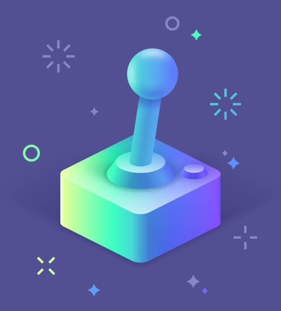 joystick do gier - drążek sterowy stock illustrations