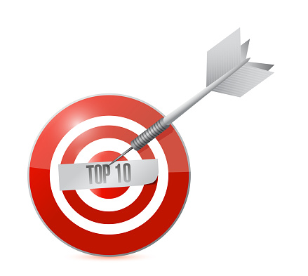 Top ten target and dart illustration design over a white background