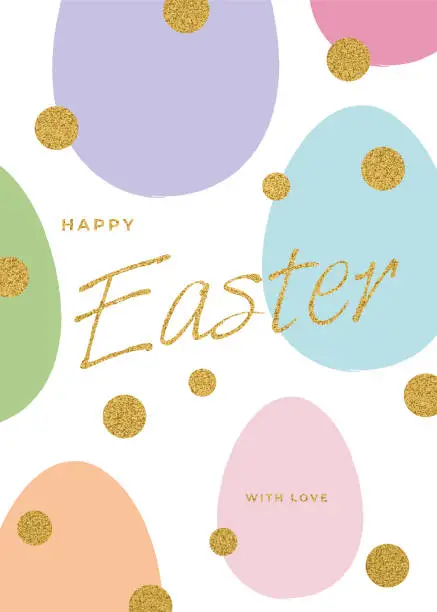 Vector illustration of Easter Greeting Card with Eggs.