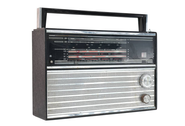 istock 1960s retro radio isolated over white. 1305825417