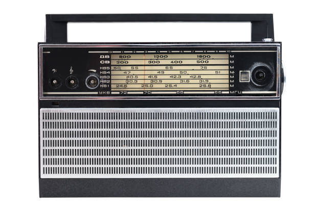 istock 1960s retro radio isolated over white. 1305825479
