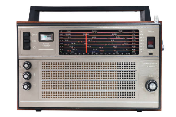 istock 1960s retro radio isolated over white. 1305825487