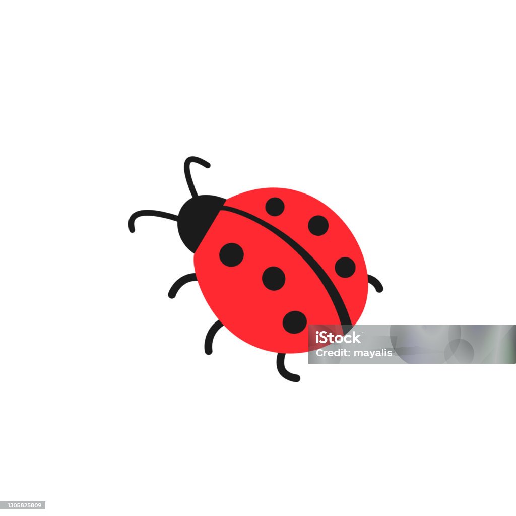 Cute Ladybug Simple Flat Design Stock Illustration - Download ...
