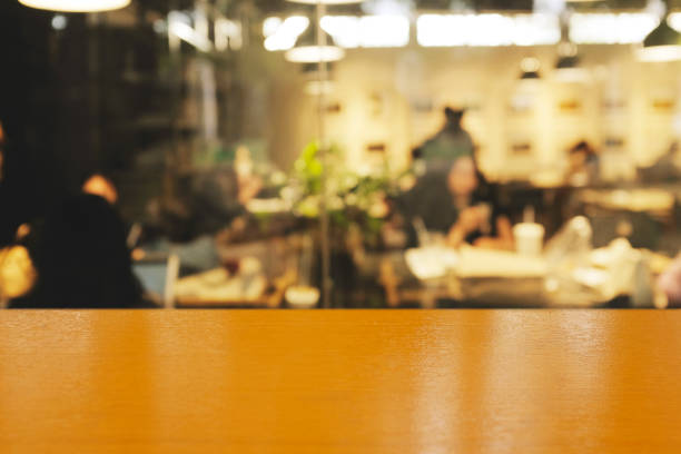 istock Blur coffee shop or cafe restaurant with abstract bokeh light image background. People in store Blur Background or design key visual layout 1305827801