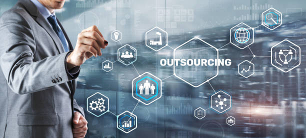 Outsourcing Business Human Resources Internet Finance Technology Concept Outsourcing Business Human Resources Internet Finance Technology Concept. outsourcing stock pictures, royalty-free photos & images