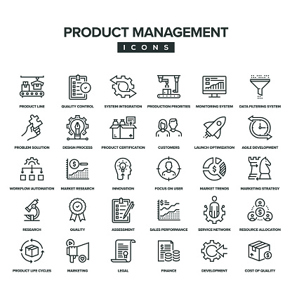 Product Management Line Icon Set