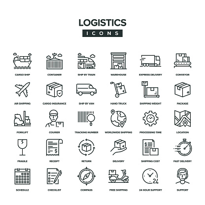 Logistics Line Icon Set