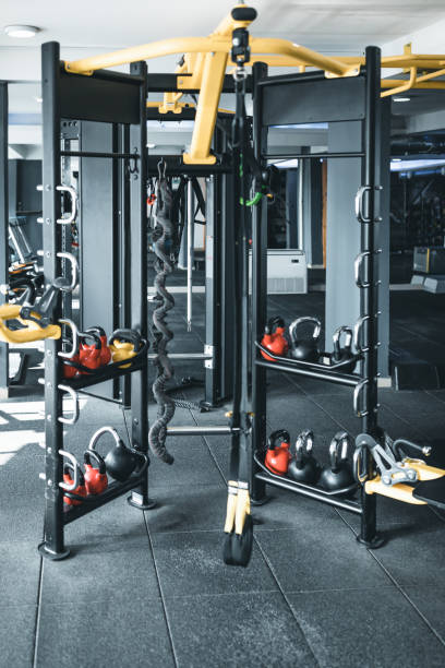 istock Modern empty gym gym or fitness studio 1305834343