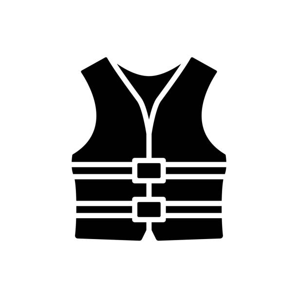 rettungswesten-symbol-design-vektor-vorlage - life jacket stock-grafiken, -clipart, -cartoons und -symbole