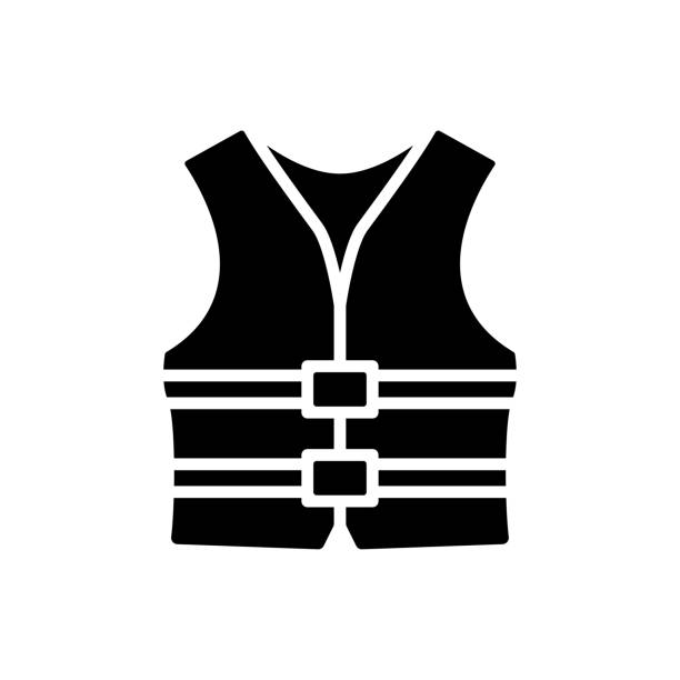 ilustrações, clipart, desenhos animados e ícones de modelo vetorial de design de ícone do colete salva-vidas - life jacket