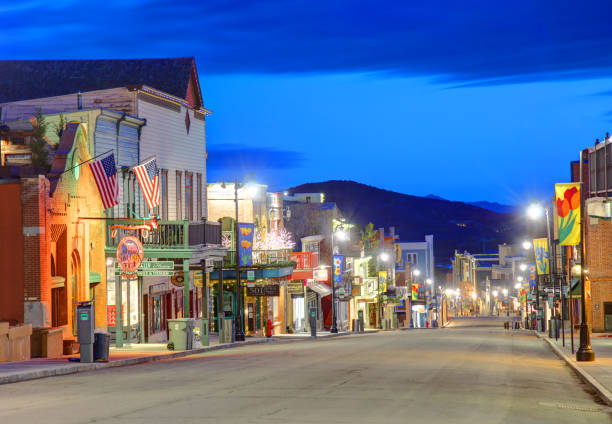 park city - segnale che indica il centro foto e immagini stock