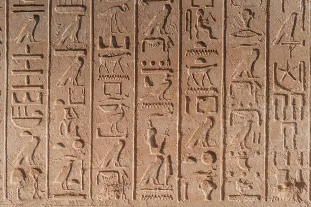 Hieroglyphs in Luxor temple