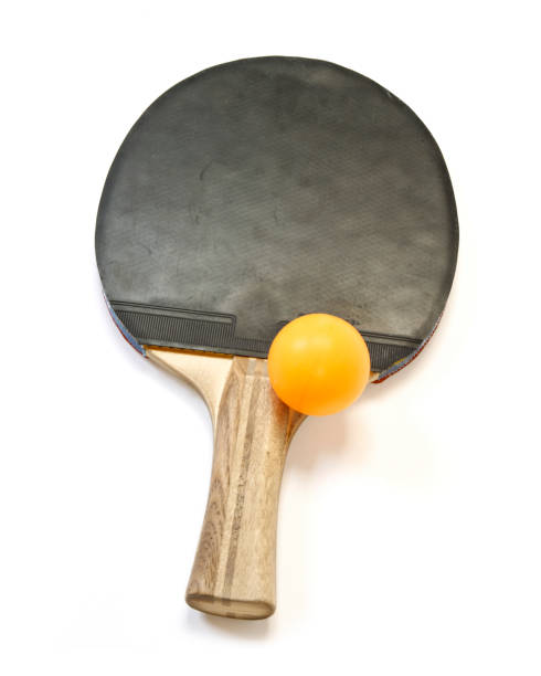 istock Ping Pong paddle and ball isolated on white background 1305839269
