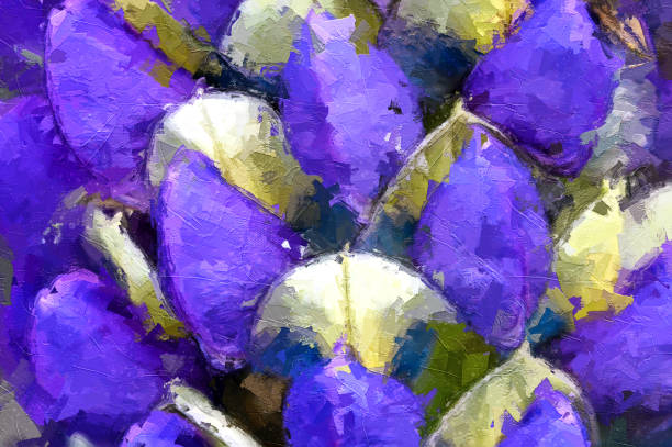 Impressionistic Style Artwork of a Purple Flower