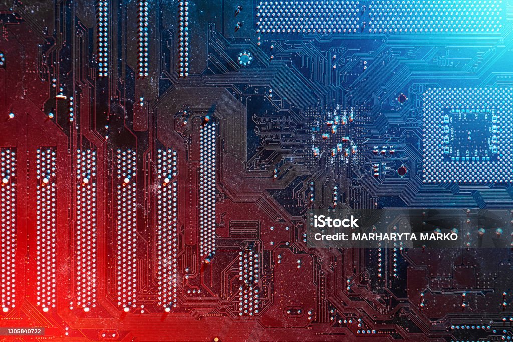Tracks Computer System Computer Blue Electronic Microcircuit Motherboard Tracks Computer ...