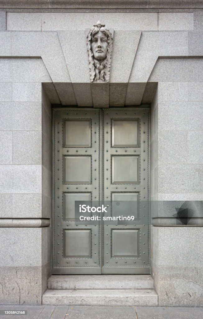 ICI Building Door, London, UK Ornate door in the city of London, UK Architecture Stock Photo