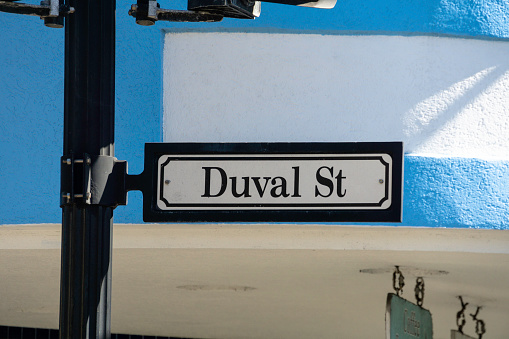 Duval Street Sign in Key West, Florida in 2021.