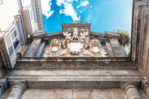 Port Alba in Piazza Dante, one of the city gates in the historical center of Naples, Italy