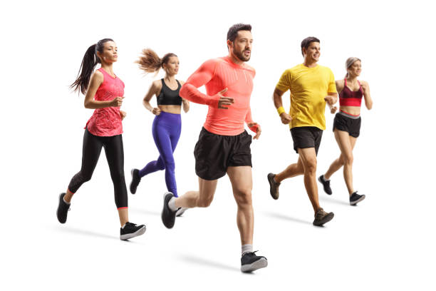 istock Group of young people running a race 1305847041