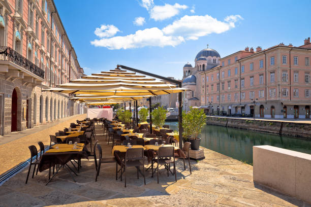 istock Ponte Rosso channel in Trieste italian cafe view 1305855944