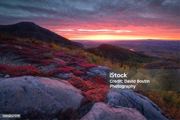 Magical Sunrise Over The Landscape Stock Photo - Download Image Now - Quebec, Charlevoix, Autumn