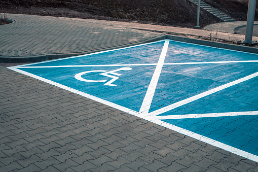 Two parking space for disabled people