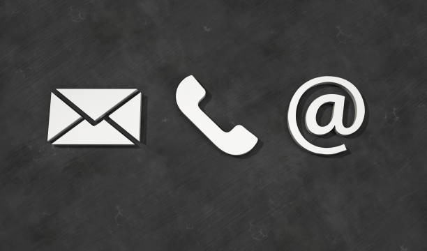 istock White contact or service 3D symbols and grey wall background 1305859114