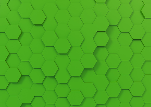 3d rendering of abstract hexagons shape background. Digitally generated image.