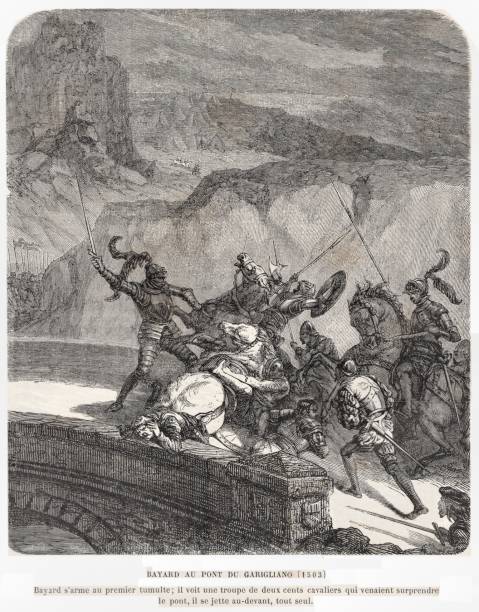 ilustraciones, imágenes clip art, dibujos animados e iconos de stock de batalla de garigliano 1503, historia francesa y española - personal militar español