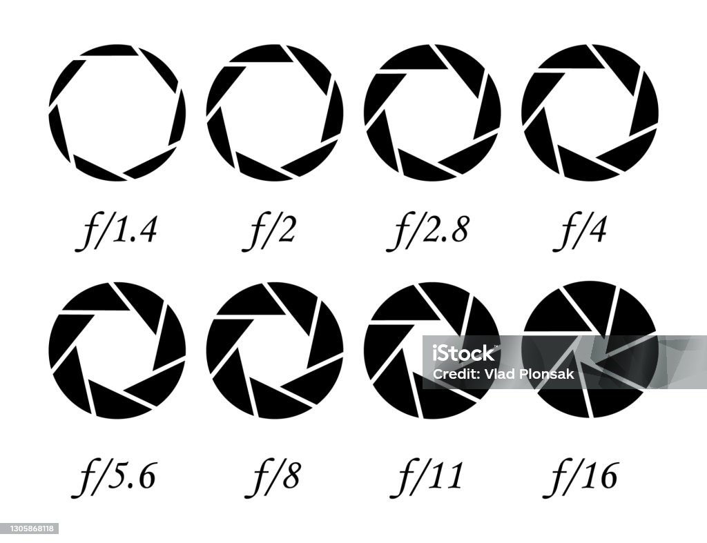 smaak paling Nadenkend Camera Lens Diaphragm With Aperture Value Numbers Camera Shutter Aperture  Aperture Icons Set Vector Illustration Stock Illustration - Download Image  Now - iStock