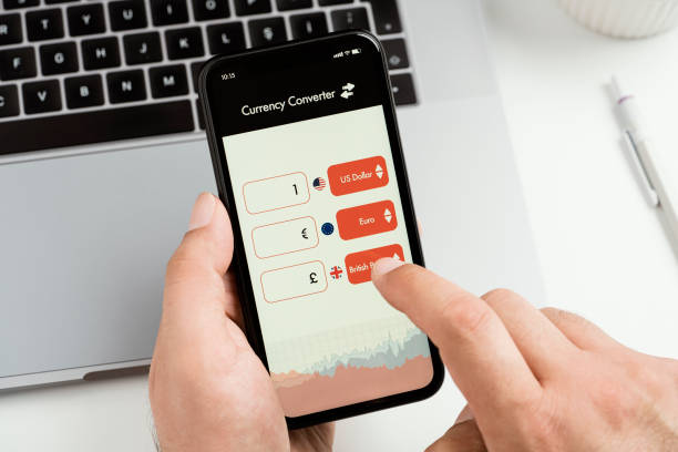 istock Currrency converter app on mobile phone screen 1305869893