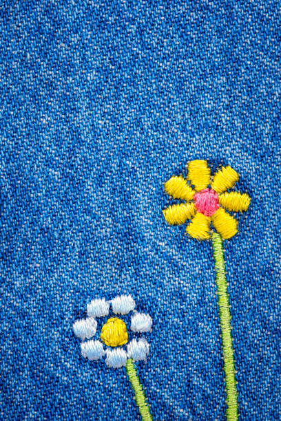 Back pocket of jeans pants close-up