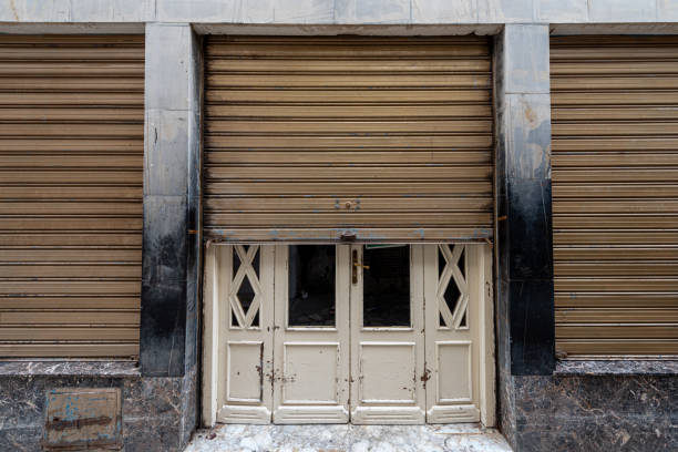 istock Half Closed Shop Doors in Arabic Country. Tunisia. 1305871032