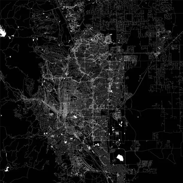 Vector illustration of Colorado Springs, Colorado, USA Vector Map