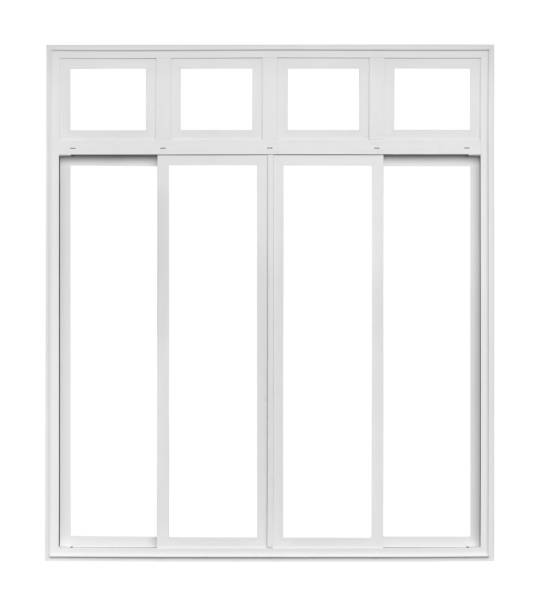 istock Real modern house window frame isolated on white background with clipping path 1305883451