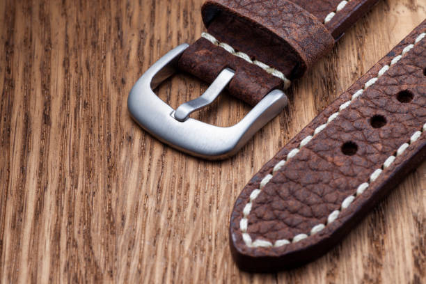 istock Luxury handmade leather watch strap 1305883760