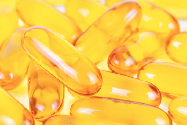 istock Fish oil capsules with omega-3. 1305893012