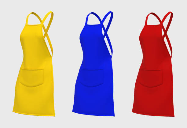 istock Blank aprons mockup in side view, design presentation for print 1305897052