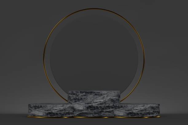istock Modern 3D abstract background platform for product presentation. Empty product stand 1305897799