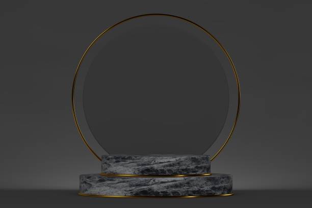 istock Modern 3D abstract background platform for product presentation. Empty product stand 1305897830